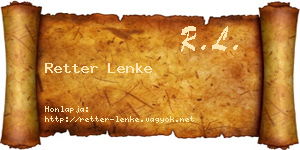 Retter Lenke névjegykártya